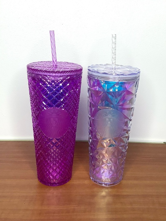 Starbucks Other - < NEW 2023 Starbucks Purple & Iridescent 24 oz. Tumbler Bundle >